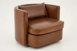 Nelia, Fauteuil, Cuir Cognoac, Rotatif