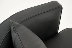 Nelia, Fauteuil, Cuir Noir, Rotatif