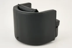 Nelia, Fauteuil, Cuir Noir, Rotatif