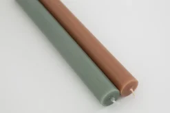 Nell, Bougie De Table, Couleur Vert Olive, Lot De 4