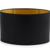 Ovale, Abat-Jour, Noir Et Or, Ovale, 35 Cm