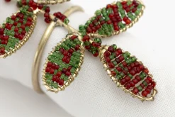 Rawas, Rond De Serviette, Perles, Feuille