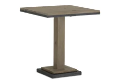 Rendus, Table De Bistrot, Chene Patine Et Fer, 80 Cm