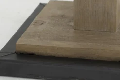 Rendus, Table De Bistrot, Chene Patine Et Fer, 80 Cm