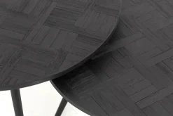 Robyn, Table Basse, Teck Recupere, Ronde, Ensemble De 2