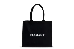 Shopper Flamant, Sac Shopping, Jute, Noir