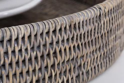 Togo, Plateau, Rond, Roseau, Gris, 48Cm