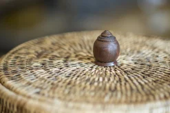 Togo, Poubelle, Avec Couvercle, Roseau