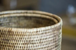 Togo, Poubelle, Avec Couvercle, Roseau