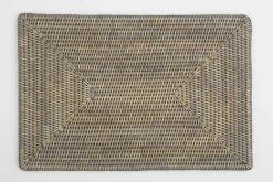 Togo, Set De Table, Roseau, Gris, Rectangulaire