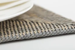 Togo, Set De Table, Roseau, Gris, Rectangulaire