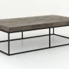 Urban, Table Basse, Chene Et Metal, Marron Fonce