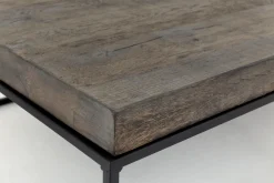 Urban, Table Basse, Chene Et Metal, Marron Fonce