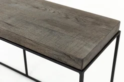 Urban, Table Console, Chene Et Metal, Marron Fonce
