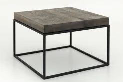 Urban, Table D'Appoint, Chene Et Metal, Marron Fonce