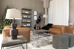 Urban, Table D'Appoint, Chene Et Metal, Marron Fonce