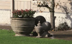 Zedar, Decoball Sur Pied, Pierre Reconstituee Sur Fibre De Verre, S